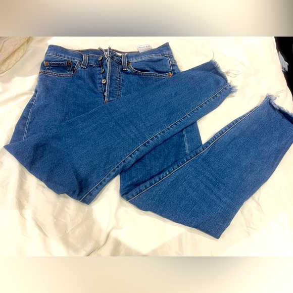 LEVIS Button Up Raw Cuff Jeans Size 27 - Picture 2 of 2